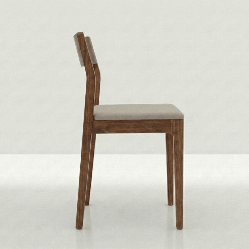 Sylvia Sheesham Wood Chair with Comfortable Upholstered Fabric Seat (Set of 2)