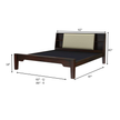 Arvaya Sheesham Wood Modern Low Platform Bed with Upholstered Headboard