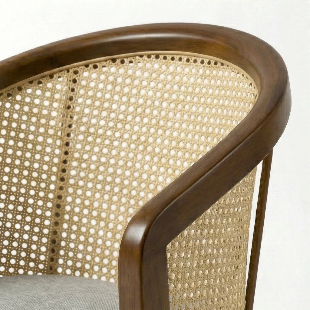 Trader Solid Wood Cane Accent Chair