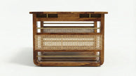 Brahmika Sheesham Rectangular Coffee Table with Rattan Cane Panels