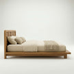 Karui Luxury Solid Oak Wood Platform Bed with Stilted Headboard