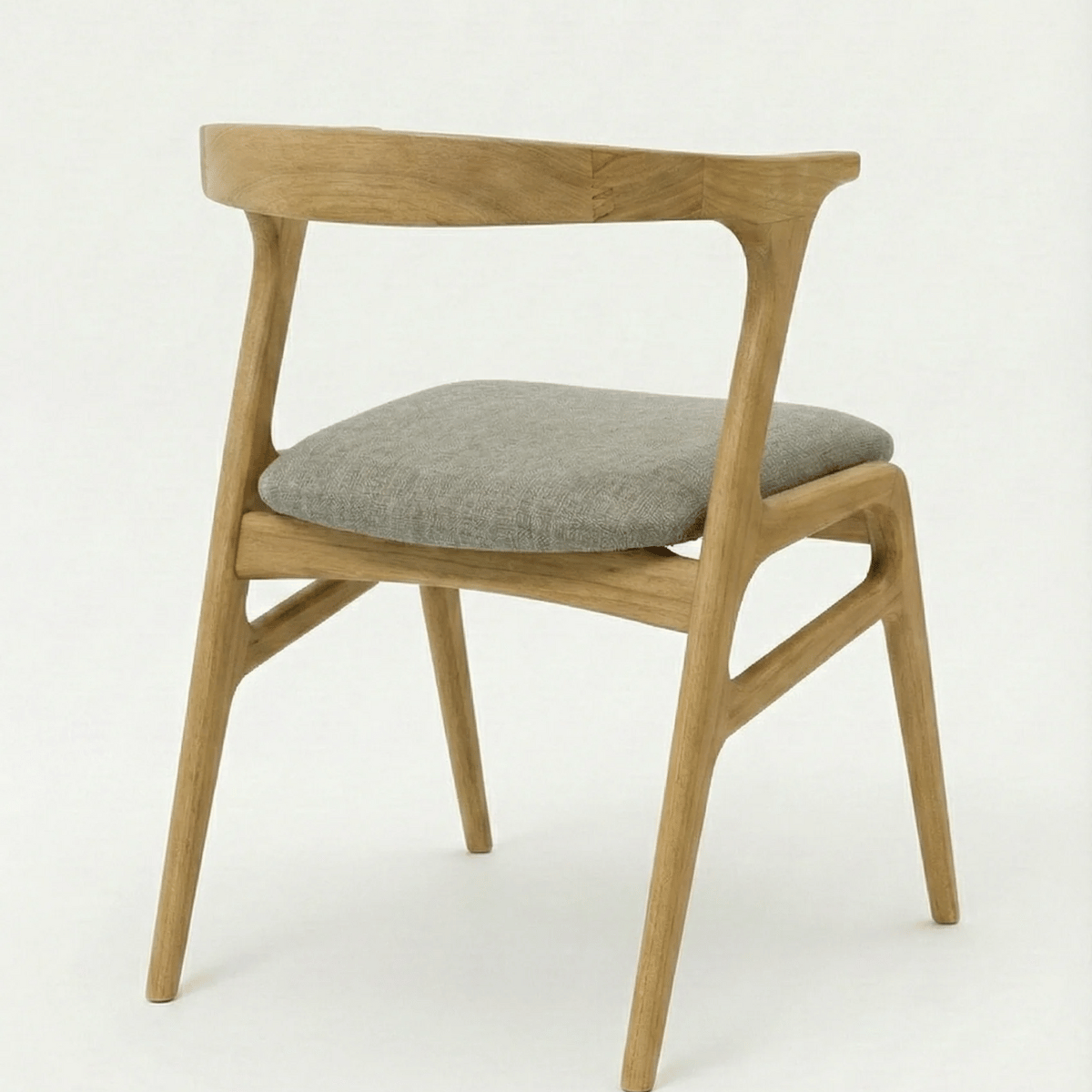 EETY Curved Back Sheesham Wood Chair with Upholstered Fabric Seat (Set of 2)