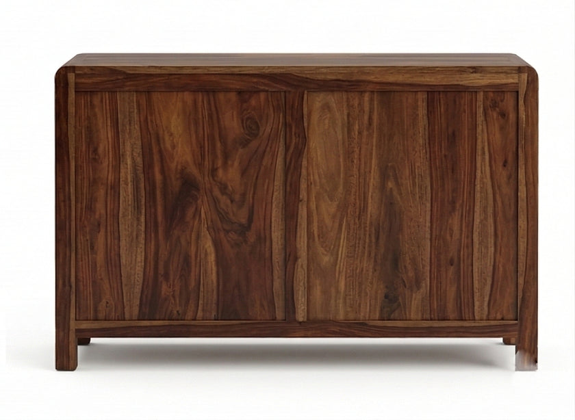 Handcrafted Solid Wood Shoe Rack Cabinet with Cane Doors & Drawer