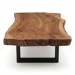 Live Edge Solid Wood Coffee Table with Metal Base