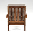Solid Wood Lounge Armchair with Striped Upholstery