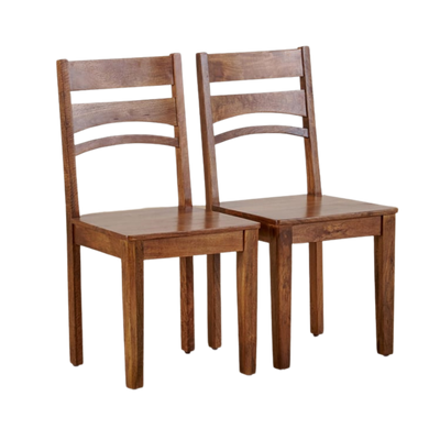 Amethyst Solid Wood Rustic Slatted Back Dining Chair (Set of 2)