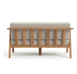 Solid Wood 2-Seater Sofa with Upholstered Cushions