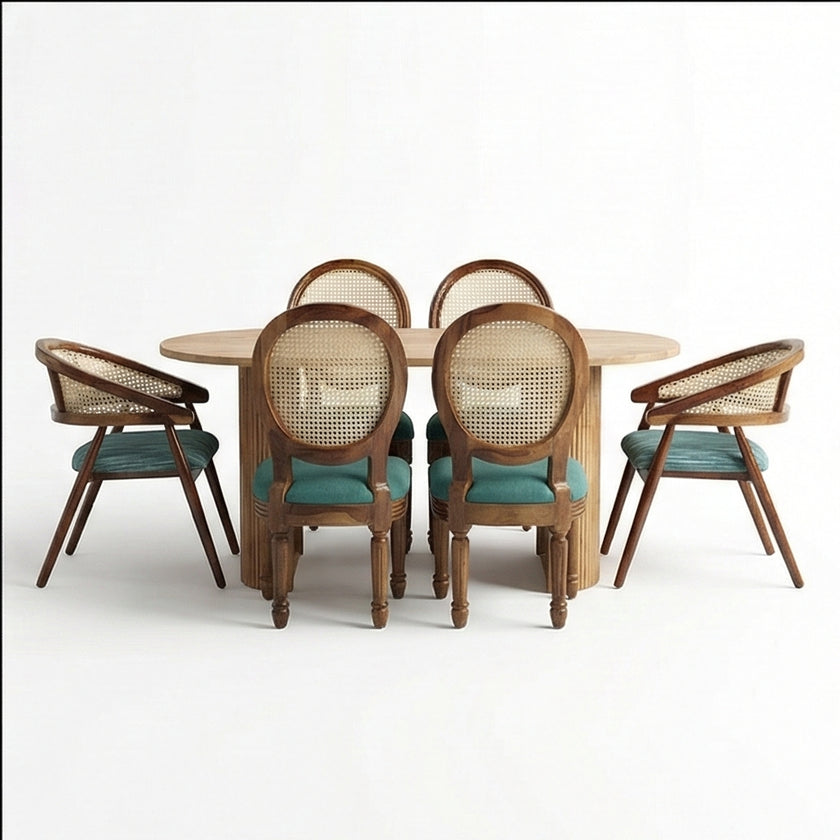 Acacia Wood Oval Dining Set – Option 2