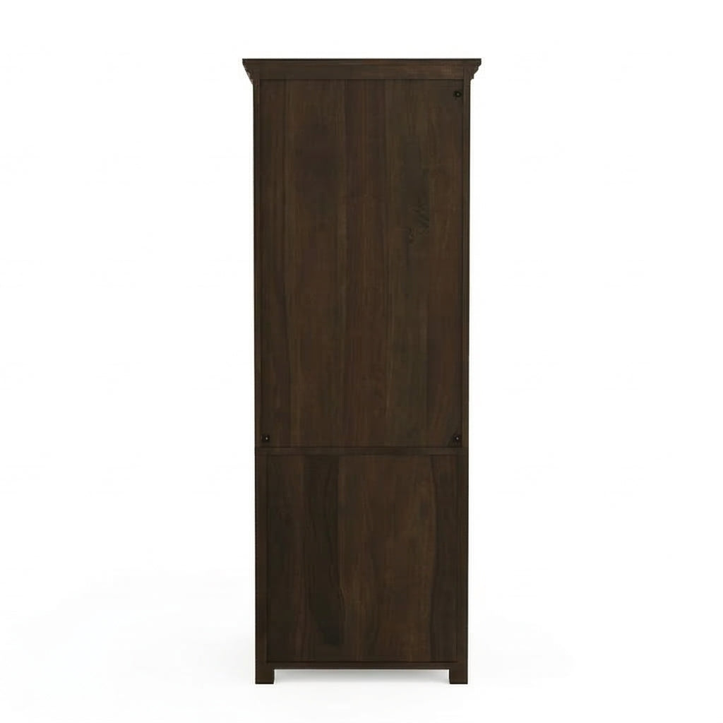 Solid Wood Dressing Table with Mirror & Pull-Out Seat Storage