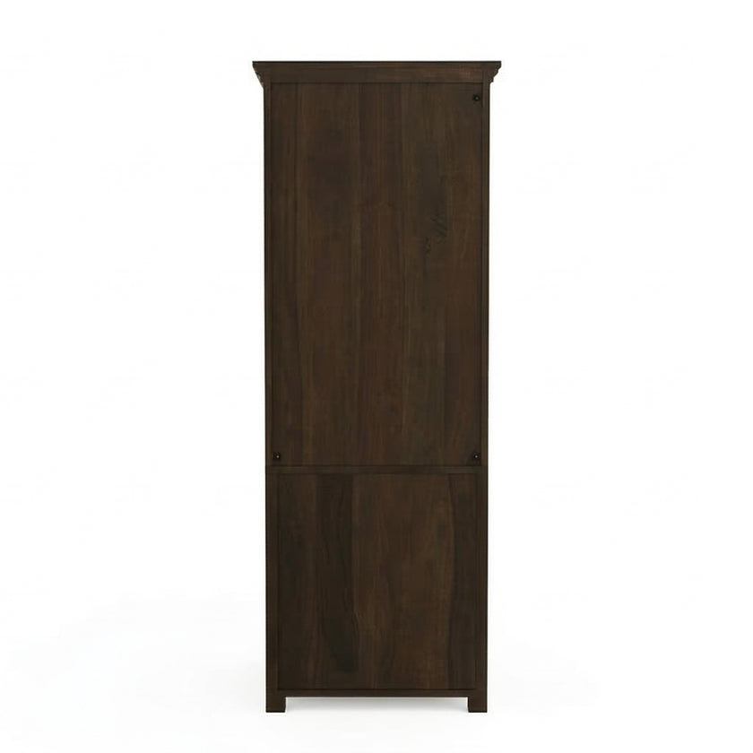 Solid Wood Dressing Table with Mirror & Pull-Out Seat Storage