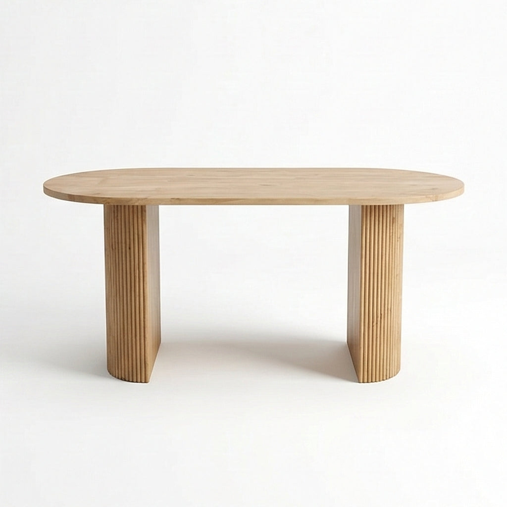 Acacia Wood Oval Dining Set Option 1