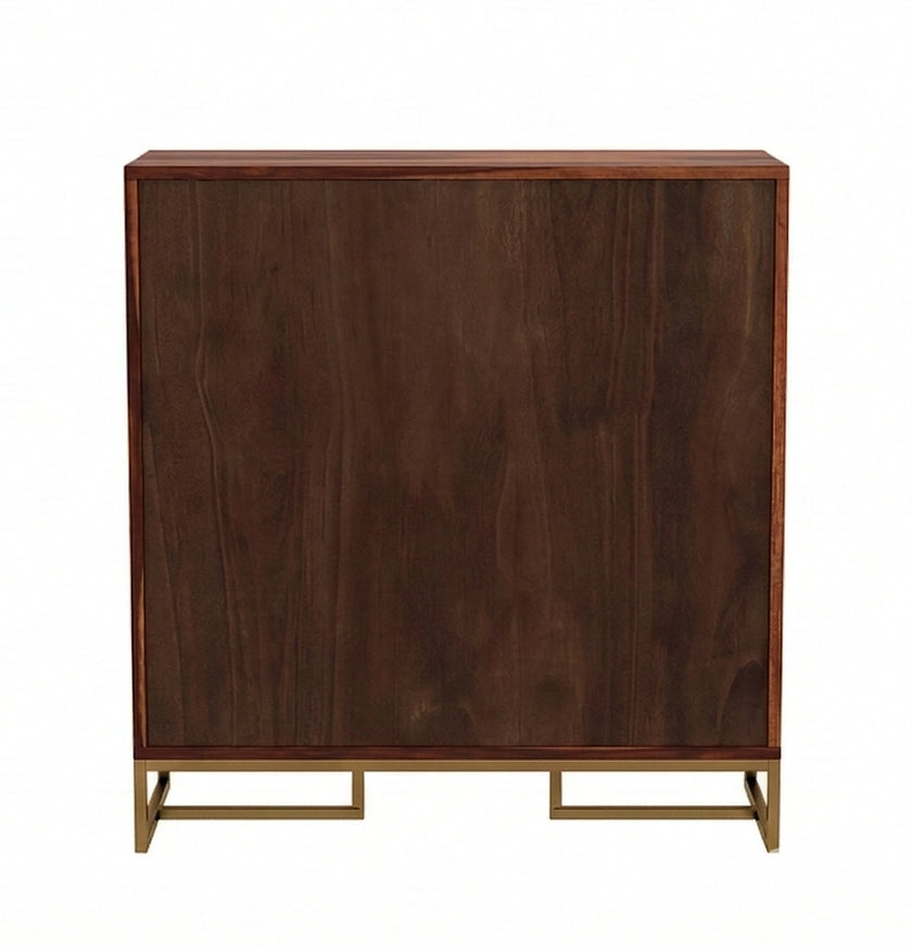 Herringbone Solid Wood Storage Cabinet