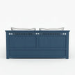 Indigo Blue Solid Wood Bed with Pull-Out Storage Drawer
