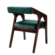 Noyer Solid Sheesham Wood Chair with Upholstered Fabric Seat and Backrest (Set of 2)