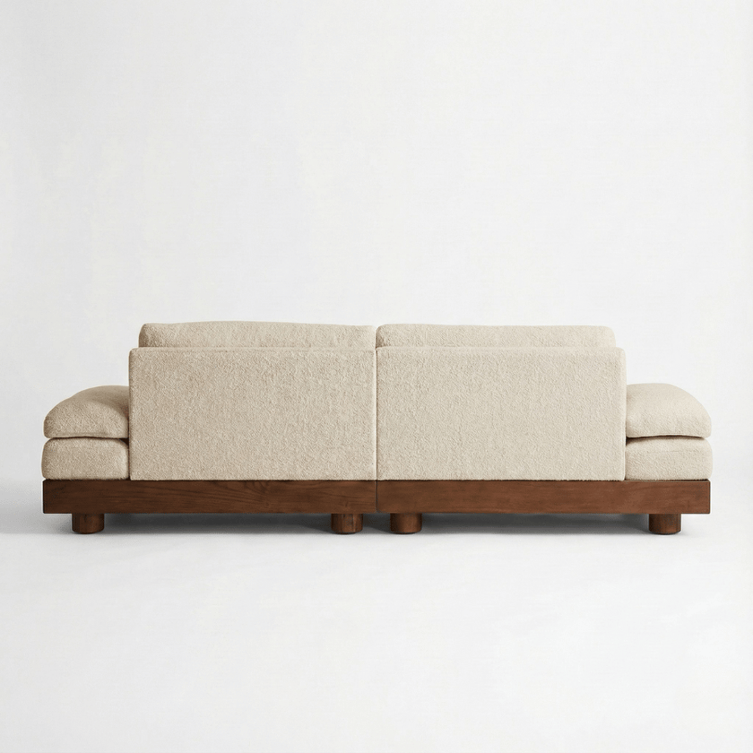 Weasely Solid Wood Fabric Sofa - Lounge Seating with Deep Cushioned Comfort by Induscraft