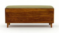 Solid Wood Shoe Rack Bench with Cushioned Seat