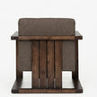 Solid Wood Box Frame Lounge Chair with Cushioned Seat