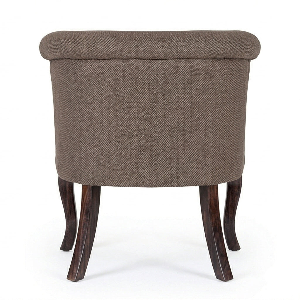 Classic Upholstered Accent Chair with Solid Wood Curved Legs