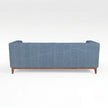 Solid Wood 3-Seater Sofa with Upholstered Fabric & Tufted Back