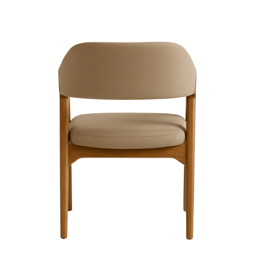 Brendon Sheesham Wood Chair with Upholstered Fabric Seat and Backrest (Set of 2)