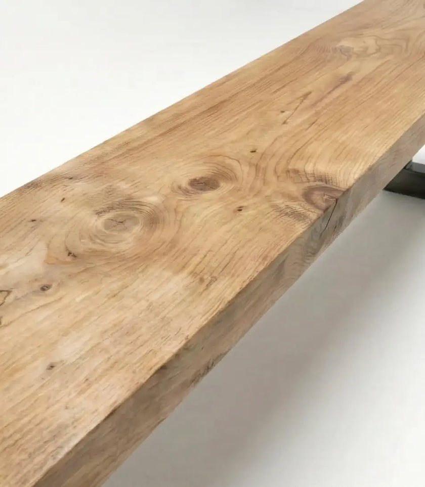 Nolan Solid Wood Glass Top Dining Table with Bench