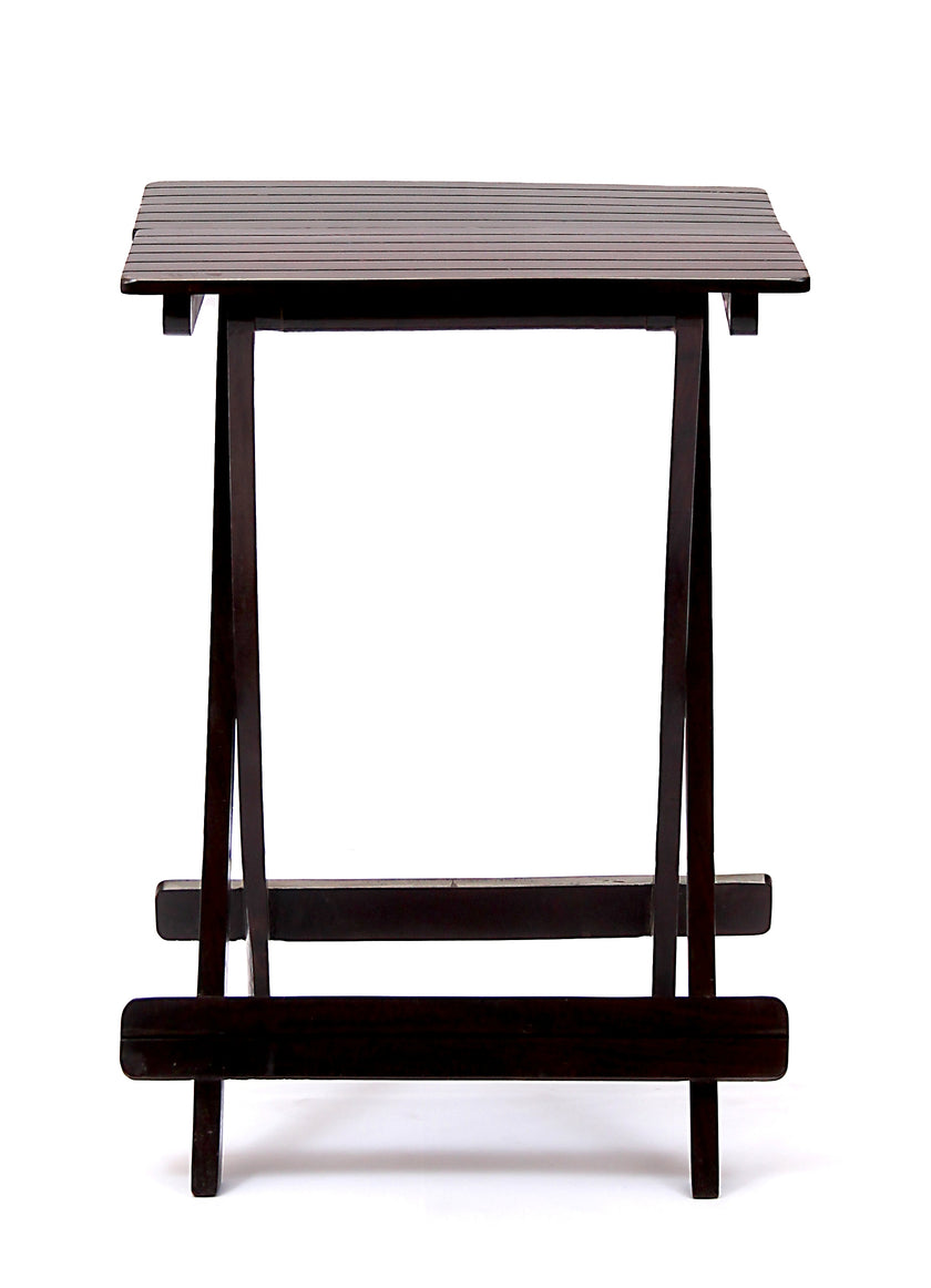 Folding Table by Induscraft of Solid Sheesham Wood with Compact and Foldable Feature - Induscraft