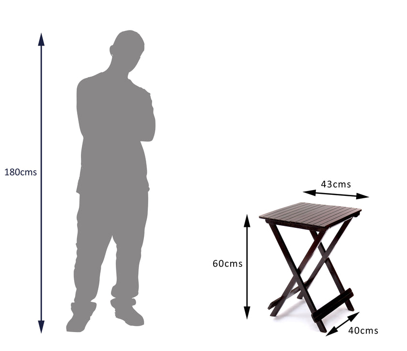 Folding Table by Induscraft of Solid Sheesham Wood with Compact and Foldable Feature - Induscraft