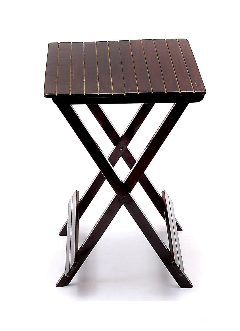 Folding Table by Induscraft of Solid Sheesham Wood with Compact and Foldable Feature - Induscraft