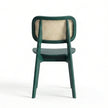 Biscuit Sheesham Wood Chair with Cane Backrest and Upholstered Fabric (Set of 2)
