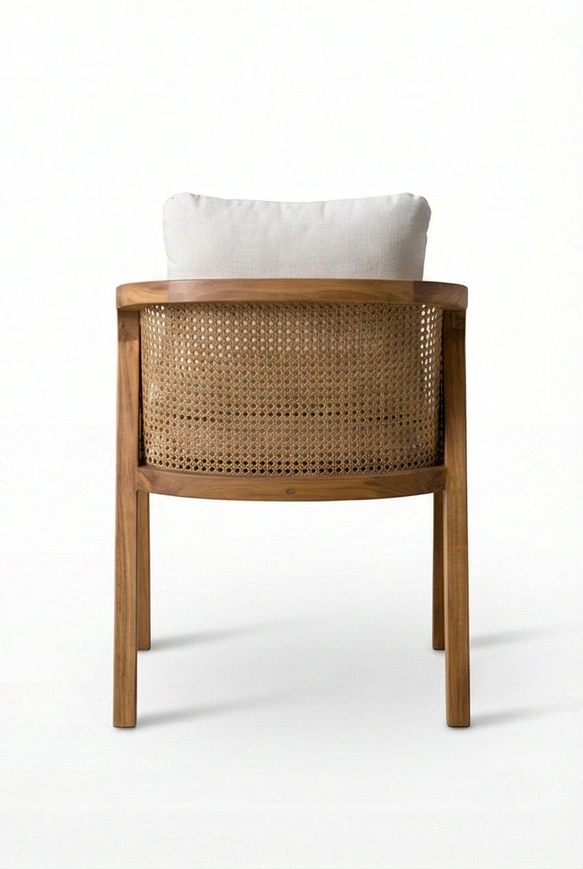 Carnell Solid Wood Cane Lounge Chair