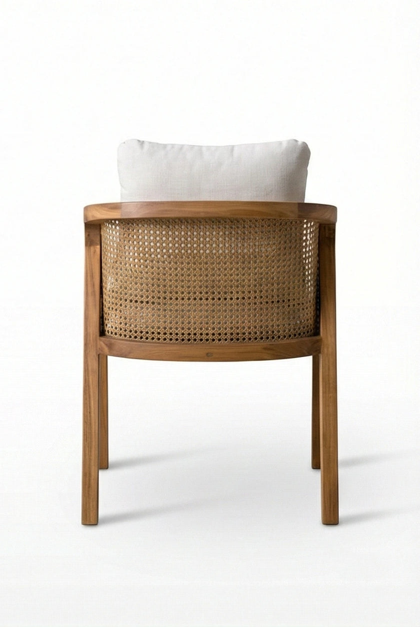 Carnell Solid Wood Cane Lounge Chair