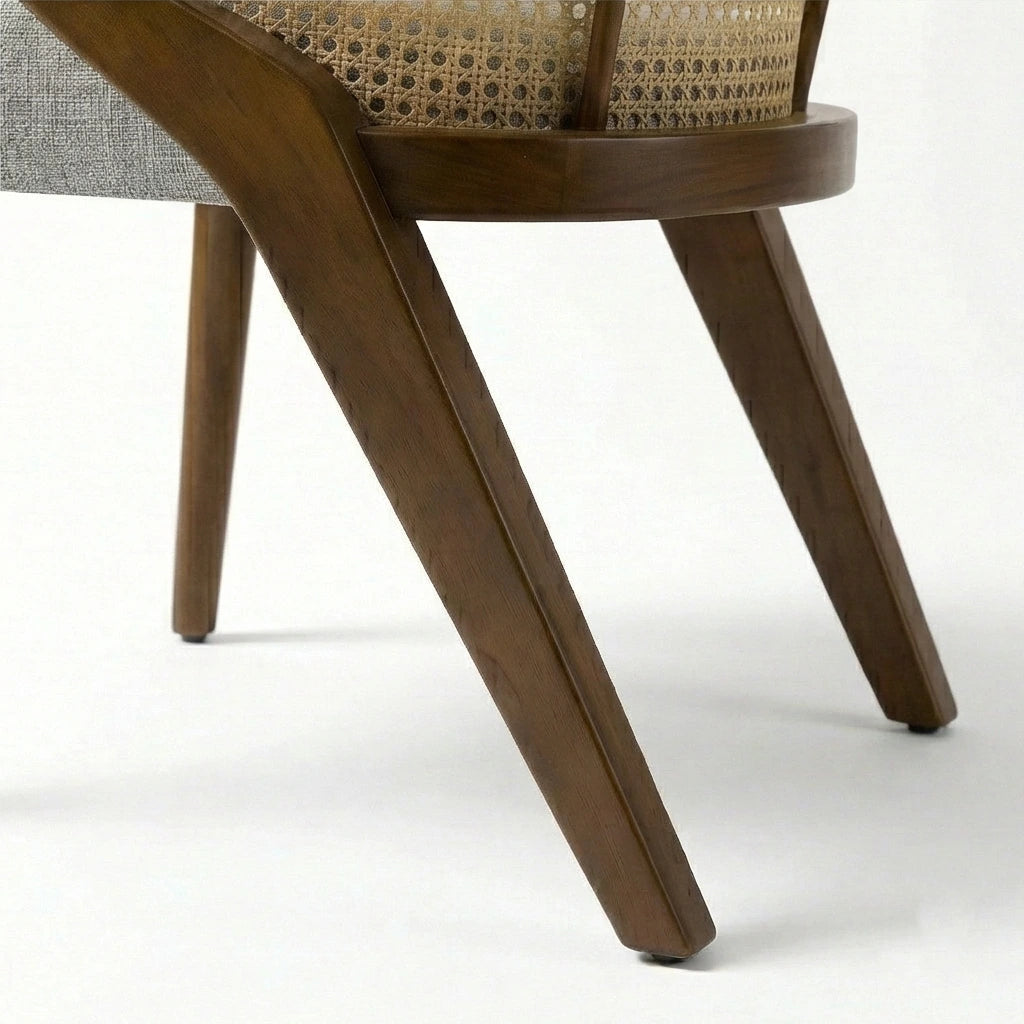 Trader Solid Wood Cane Accent Chair