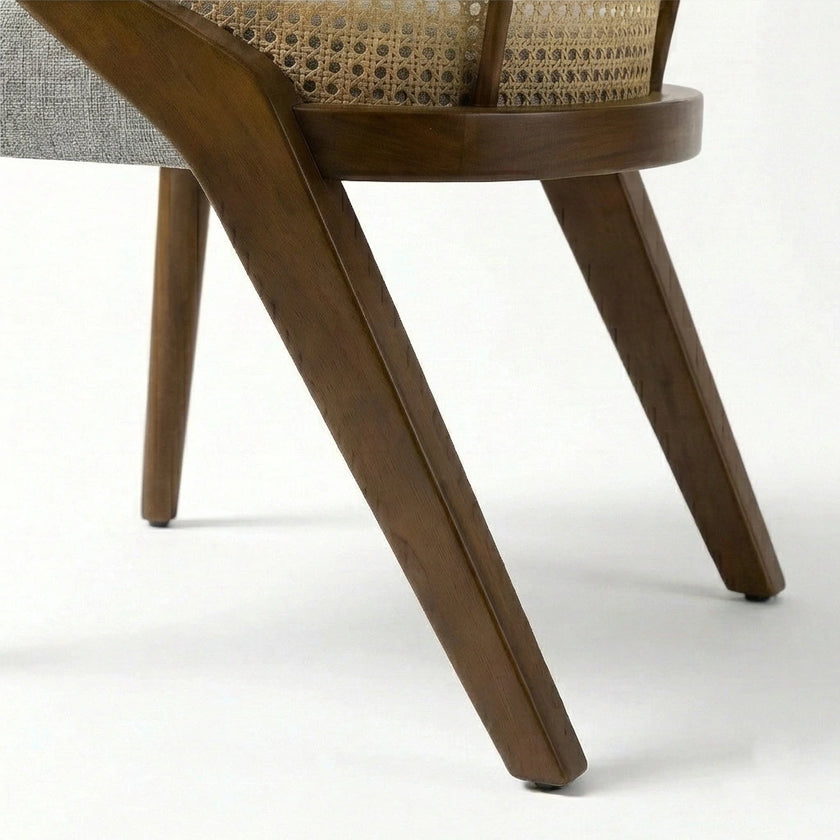 Trader Solid Wood Cane Accent Chair