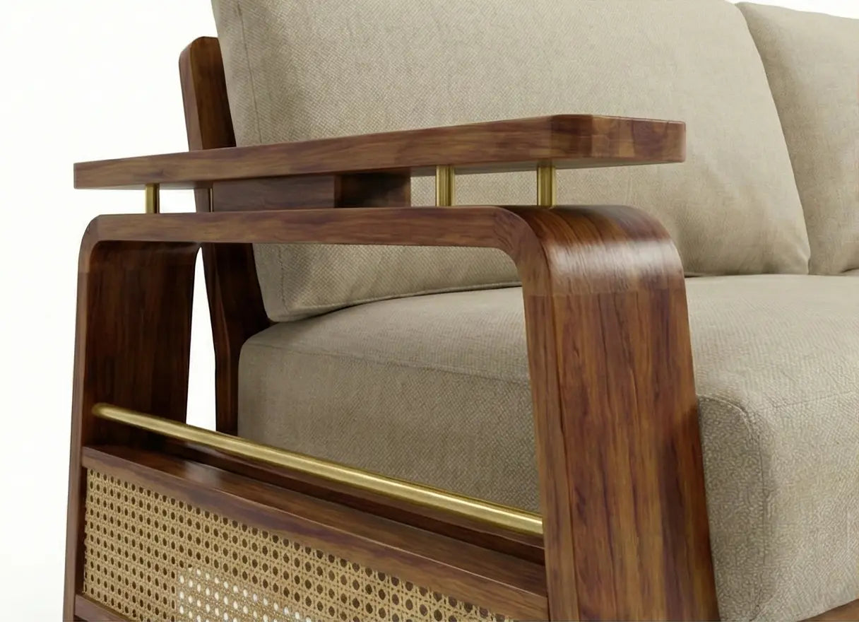 Brahmika Solid Wood Sofa – 3 Seater