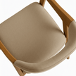 Brendon Sheesham Wood Chair with Upholstered Fabric Seat and Backrest (Set of 2)