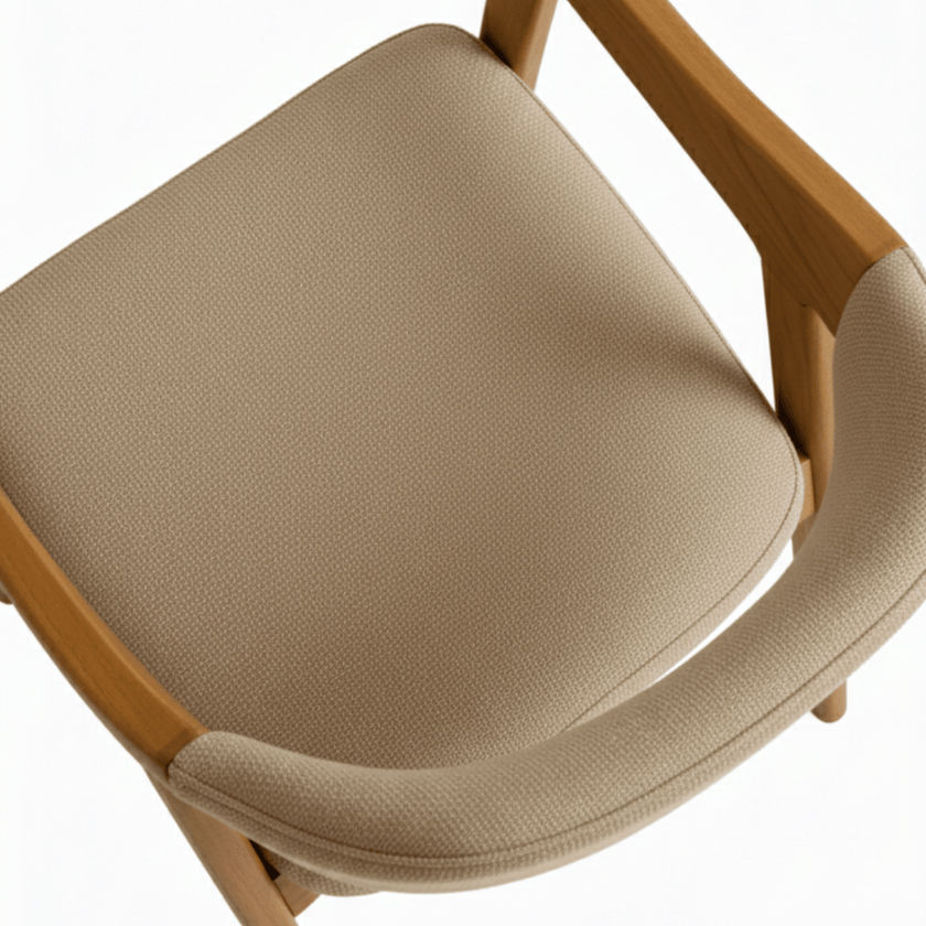 Brendon Sheesham Wood Chair with Upholstered Fabric Seat and Backrest (Set of 2)