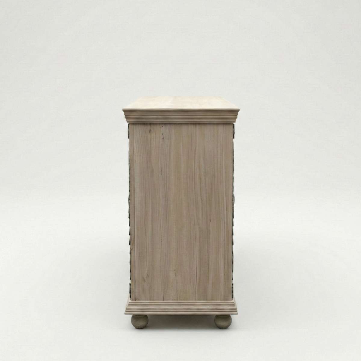 Meher Solid Teak Wood Carved Sideboard with Open Shelf