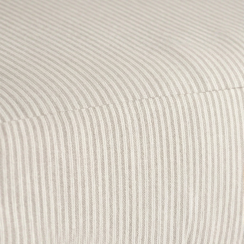 Solid Wood Lounge Armchair with Striped Upholstery