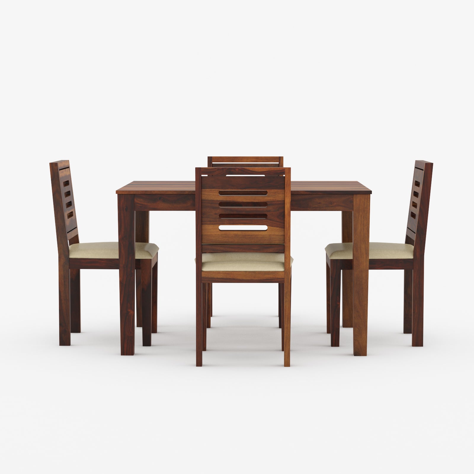 Joshua Sheesham Modern 4 Chair Dining Set for Compact Spaces - Induscraft
