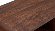 Mid-Century Solid Wood Coffee Table Open Shelf Storage Center Table