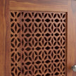Solid Wood Shoe Rack with Carved Doors & Cushioned Bench Entryway Shoe Storage Cabinet
