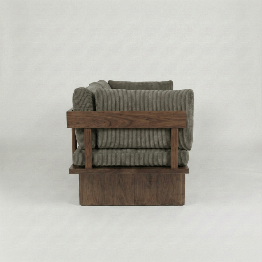 Shelby Solid Wood Upholstered Sofa - Structured Calm with Quiet Authority by Induscraft