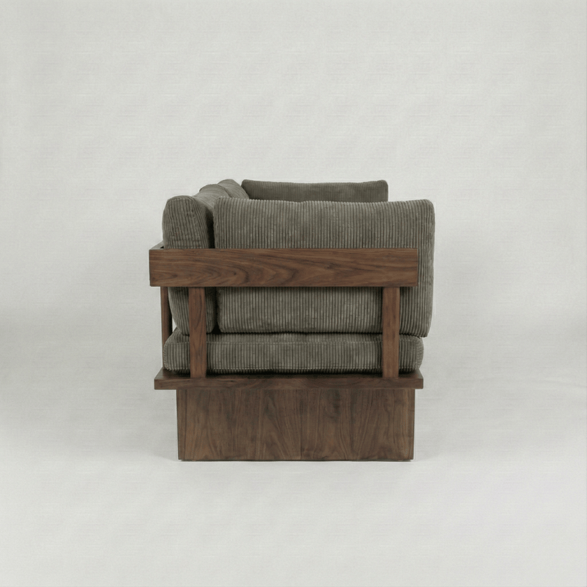Shelby Solid Wood Upholstered Sofa - Structured Calm with Quiet Authority by Induscraft