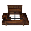 Heritage Style Sheesham Wood Bed with Brass Inlay Headboard