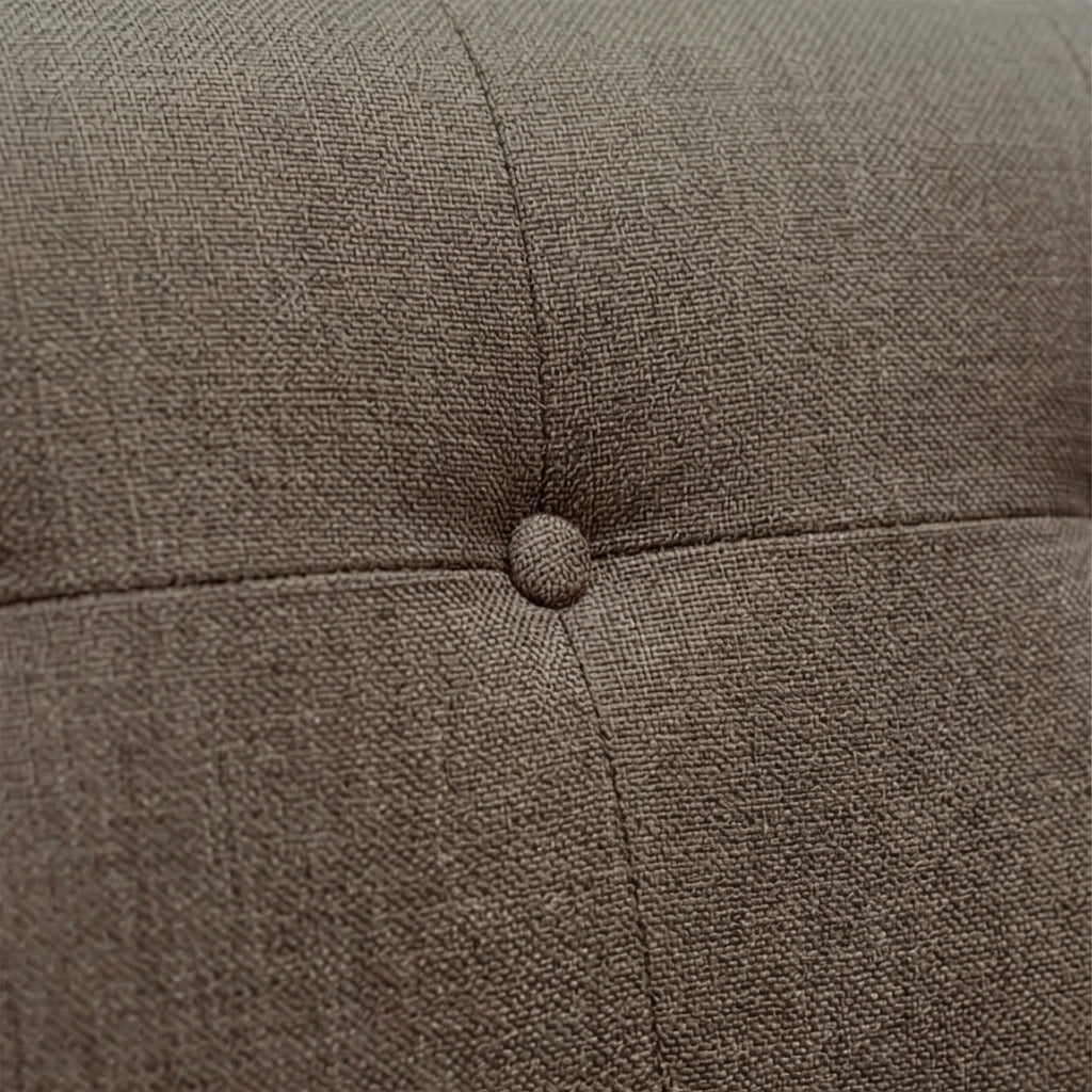 Solid Wood 3-Seater Sofa with Tufted Back Modern Box Frame Fabric Sofa