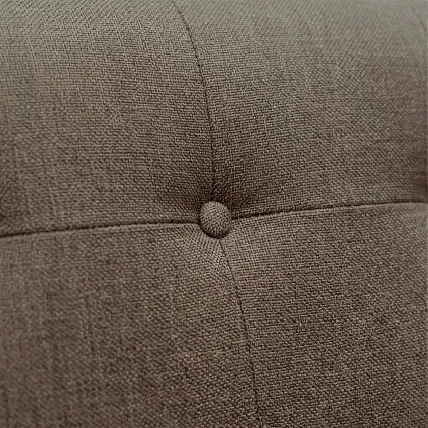 Solid Wood 3-Seater Sofa with Tufted Back Modern Box Frame Fabric Sofa