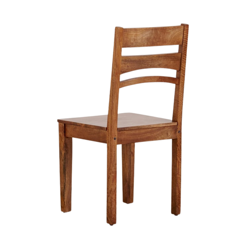 Amethyst Solid Wood Rustic Slatted Back Dining Chair back view
