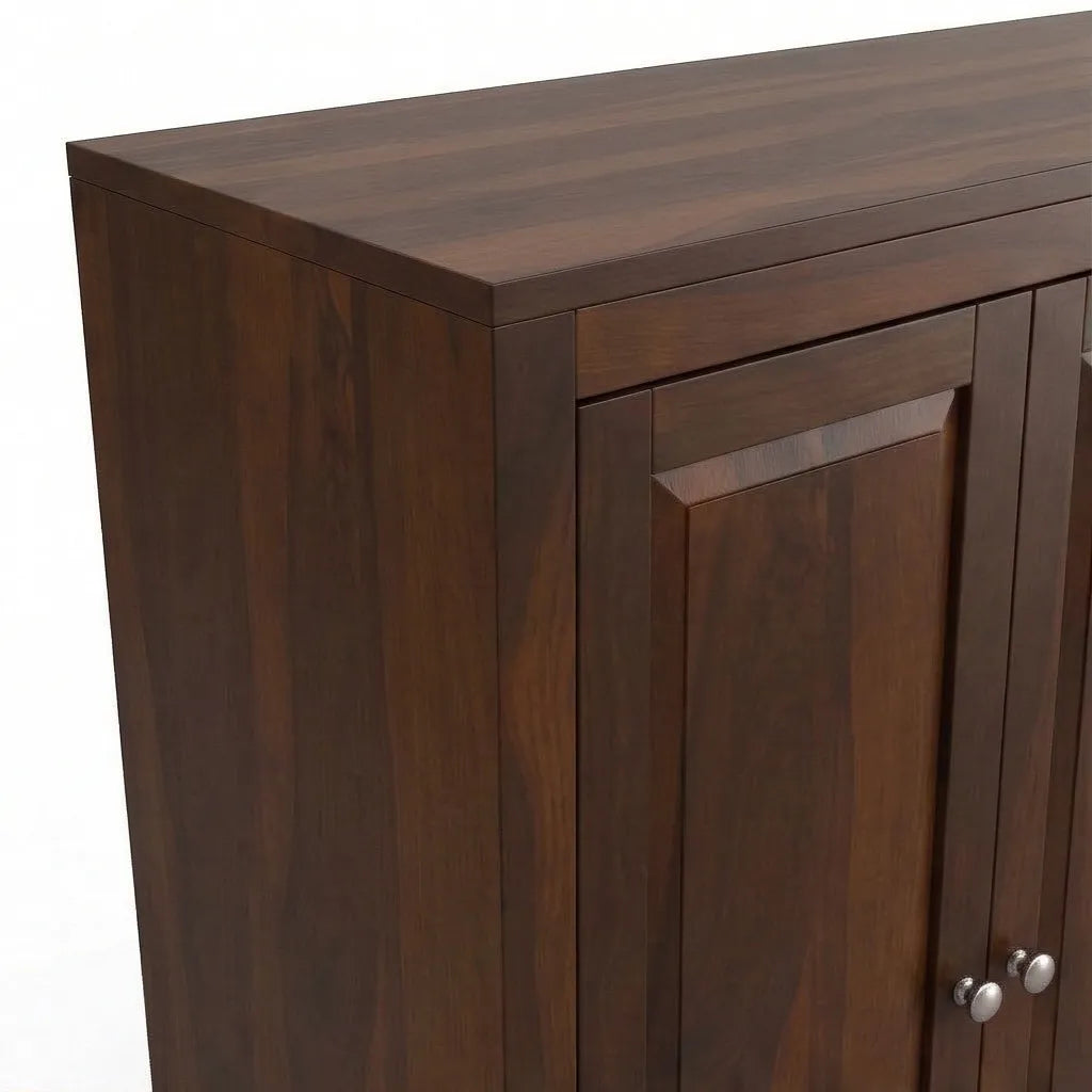 Solid Wood Shoe Storage Cabinet 3 Door Shoe Rack Organizer