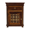 Brass Fusion Sheesham Wood Vintage Carved Bedside Table