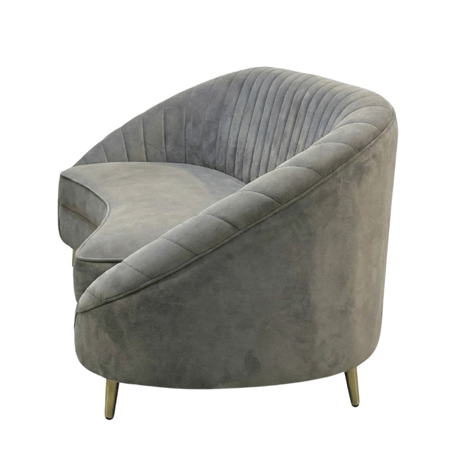 Seashell Solid Wood Upholstered Sofa - Soft Curves, Sculpted Comfort by Induscraft